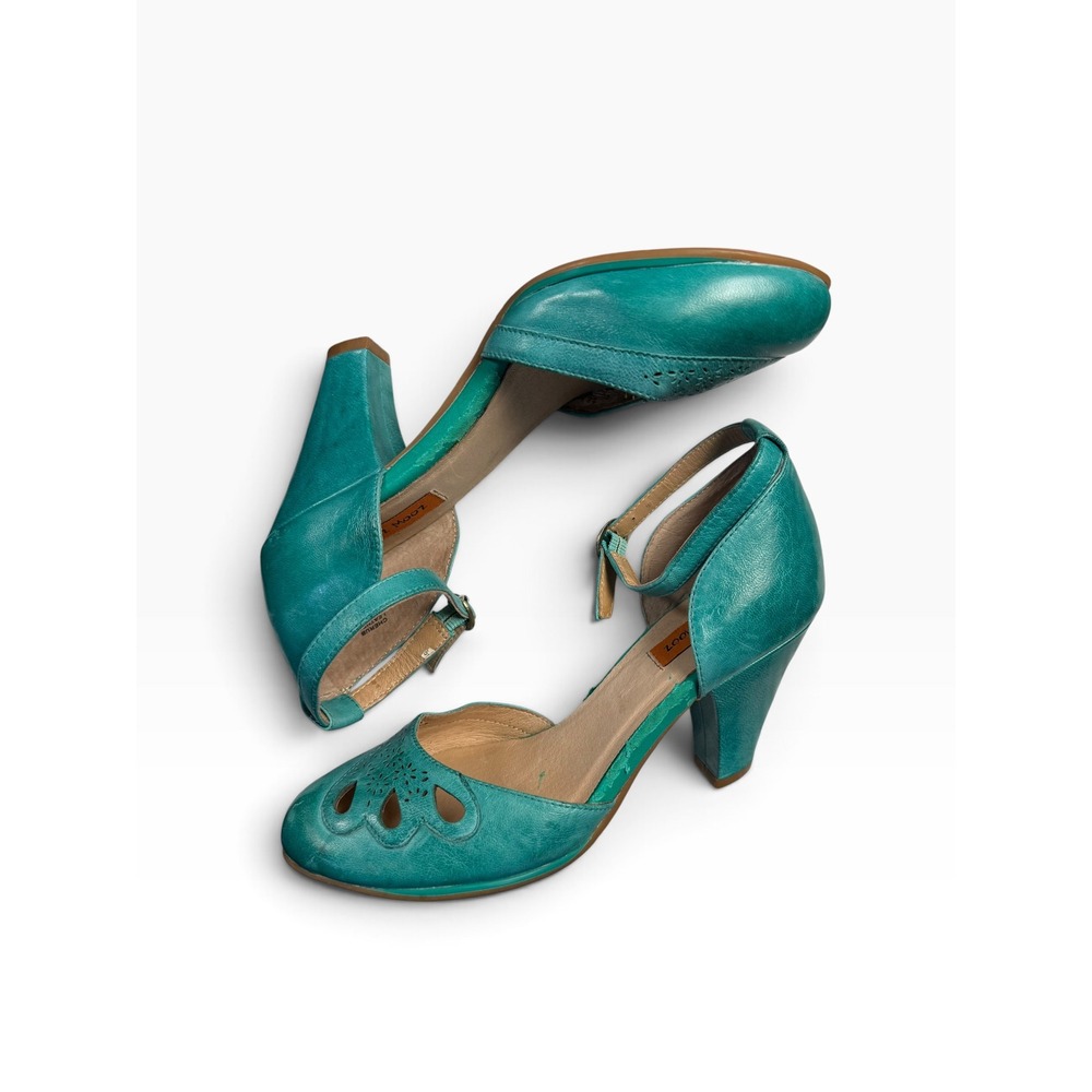 Miz Mooz Cherub Leather Laser Cut D'Orsay Ankle Strap Heels 6 * see condition - Picture 3 of 10